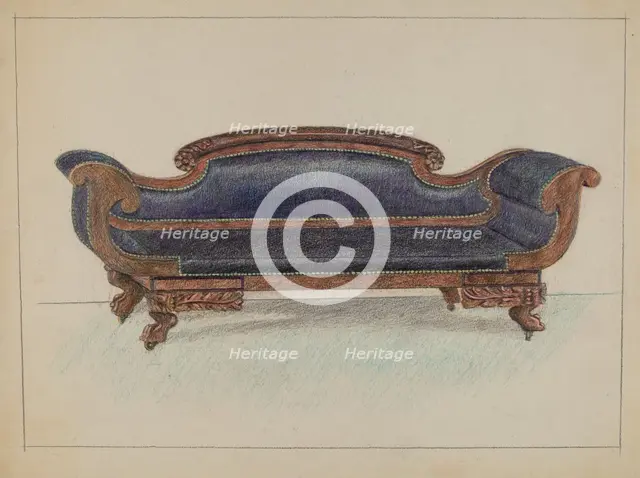 Sofa, c. 1936. Creator: Herman Bader.