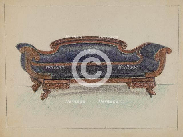 Sofa, c. 1936. Creator: Herman Bader.