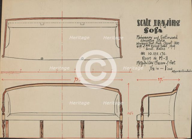 Sofa, c. 1936. Creator: M. Rosenshield-von-Paulin.