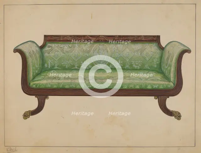 Sofa, c. 1936. Creator: Nicholas Gorid.