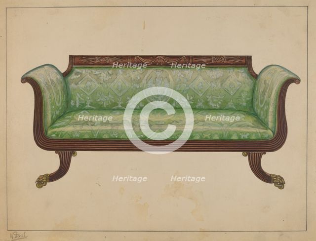 Sofa, c. 1936. Creator: Nicholas Gorid.