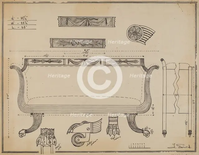 Sofa, c. 1936. Creator: Nicholas Gorid.