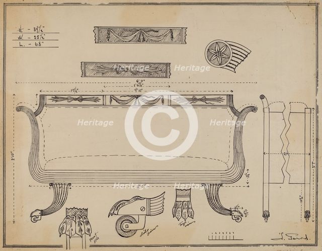 Sofa, c. 1936. Creator: Nicholas Gorid.