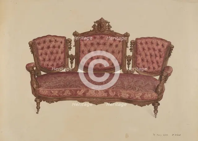 Sofa, c. 1936. Creator: Paul Ward.