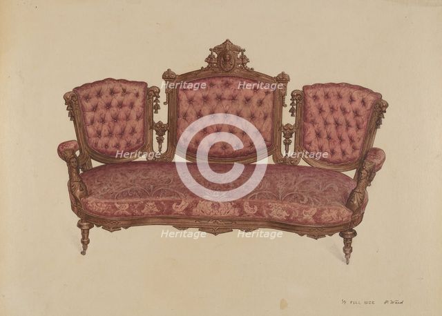 Sofa, c. 1936. Creator: Paul Ward.