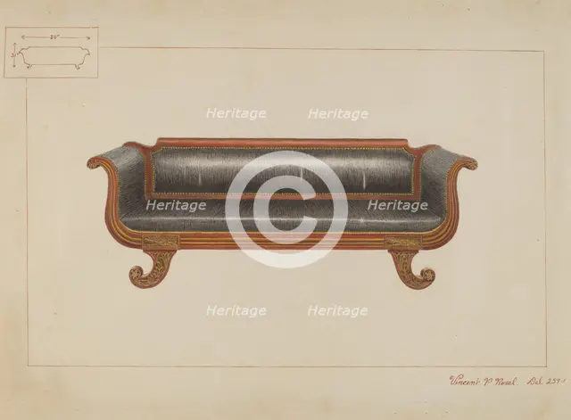 Sofa, c. 1937. Creator: Vincent P. Rosel.