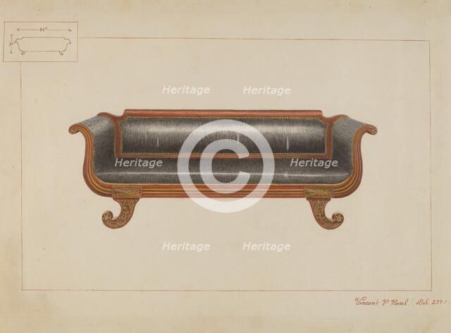 Sofa, c. 1937. Creator: Vincent P. Rosel.