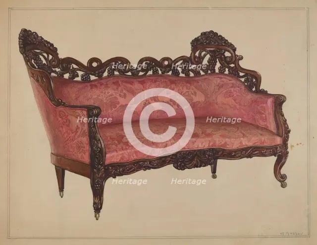 Sofa, c. 1937. Creator: Bernard Gussow.