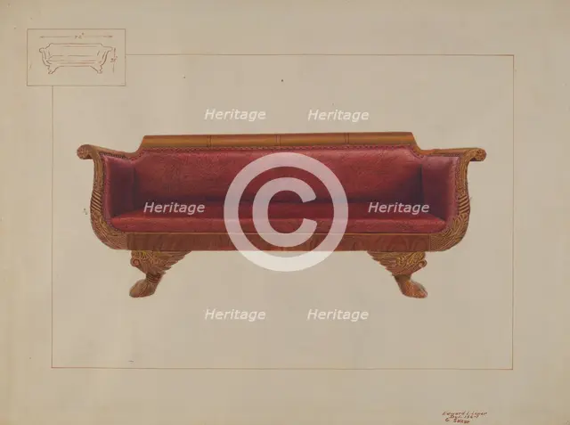Sofa, c. 1937. Creator: Edward L Loper.
