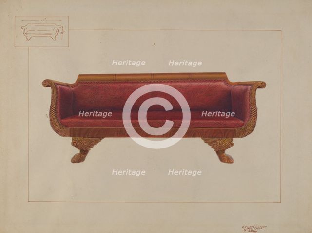Sofa, c. 1937. Creator: Edward L Loper.
