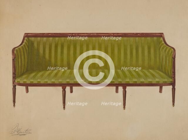 Sofa, c. 1937. Creator: Ferdinand Cartier.