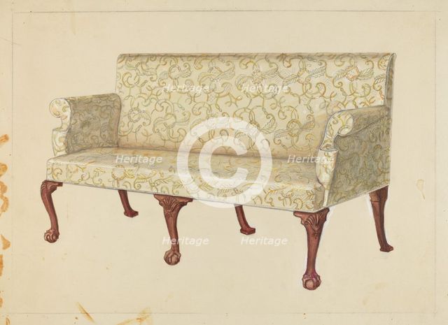 Sofa, c. 1940. Creator: Unknown.