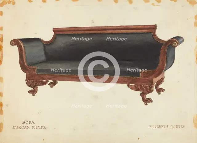 Sofa, c. 1940. Creator: Elizabeth Curtis.
