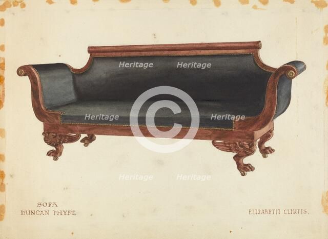 Sofa, c. 1940. Creator: Elizabeth Curtis.
