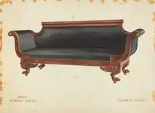 Sofa, c. 1940. Creator: Elizabeth Curtis