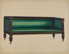 Sofa (Empire), 1936. Creator: Unknown