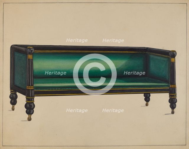 Sofa (Empire), 1936. Creator: Unknown.