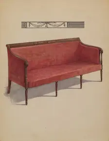Sofa (Sheraton), 1935/1942. Creator: Simon Weiss