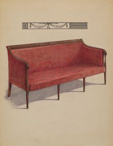Sofa (Sheraton), 1935/1942. Creator: Simon Weiss
