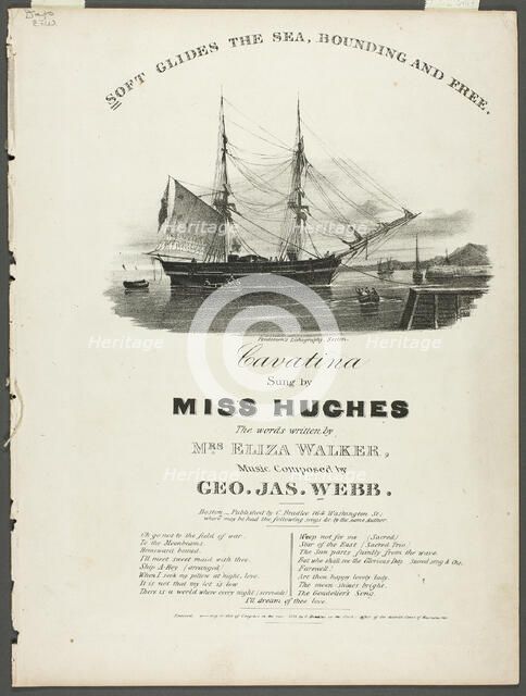 Soft Glides the Sea, Bounding and Free, 1837. Creator: Robert Salmon.