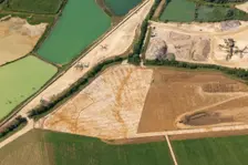Soilmarks of a possible Prehistoric or Roman farmstead, near Witney, Oxfordshire, 2015 Creator: Historic England Staff Photographer