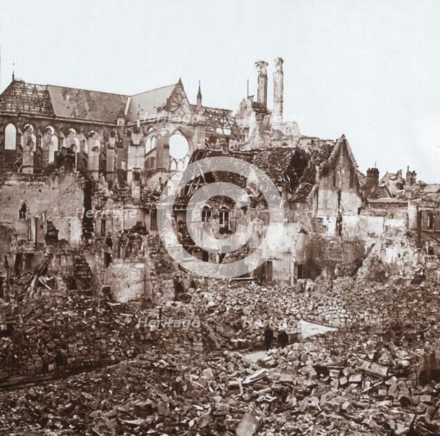 Soissons Cathedral, Soissons, northern France, c1914-c1918.  Artist: Unknown.