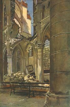 'Soissons; Interieur de la Cathedrale de Soissons 1915. Creator: Francois Flameng