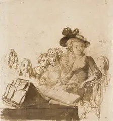 Soirée Intime, c1785. Creator: Philibert Louis Debucourt