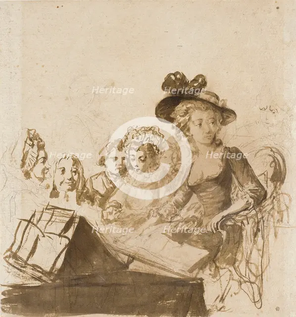 Soirée Intime, c1785. Creator: Philibert Louis Debucourt.