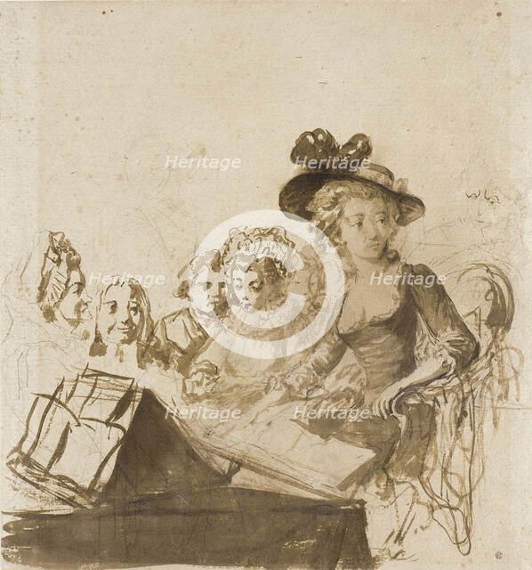 Soirée Intime, c1785. Creator: Philibert Louis Debucourt.