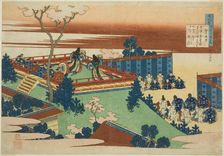 Sojo Henjo, twelfth poet in the series One Hundred Poems by One Hundred Poets..., c. 1835/36. Creator: Hokusai