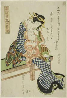Sojo Henjo, from the series "Fashionable Children as the Six Immortal Poets (Furyu..., c. 1814/17. Creator: Kikukawa Eizan