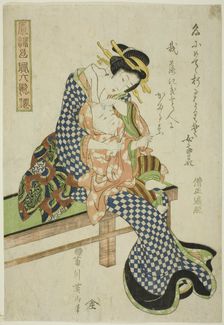 Sojo Henjo, from the series "Fashionable Children as the Six Immortal Poets (Furyu..., c. 1814/17. Creator: Kikukawa Eizan