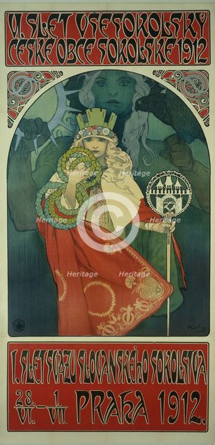 Sokol Festival (Poster). Artist: Mucha, Alfons Marie (1860-1939)