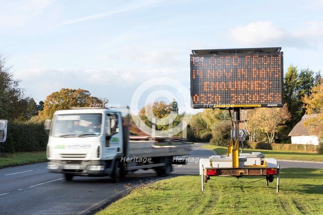 Solar Variable Message Temporary Road Sign 2016. Creator: Unknown.