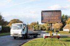 Solar Variable Message Temporary Road Sign 2016. Creator: Unknown