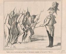 Soldats russes se préparant par le jeune ..., 19th century. Creator: Honore Daumier