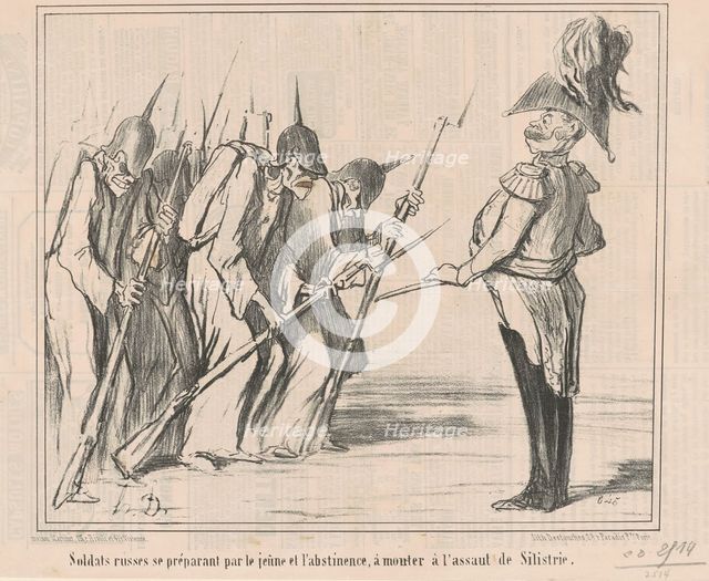 Soldats russes se préparant par le jeune ..., 19th century. Creator: Honore Daumier.