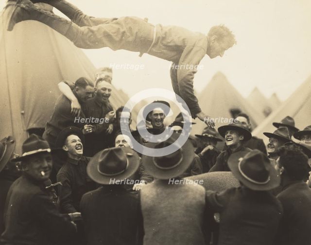 Soldier Thrown in Air, 1917. Creator: Lewis Wickes Hine.