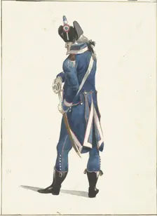 Soldier who pulls his saber, 1758-1805. Creator: Dirk Langendijk