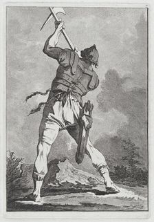 Soldier Wielding a Weapon, Seen from Behind, 1764. Creator: Matthias Pfenninger