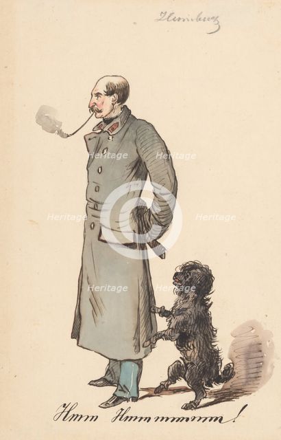 Soldier with a dog, 1850-1860. Creator: Friedrich Carl von Scheidlin.