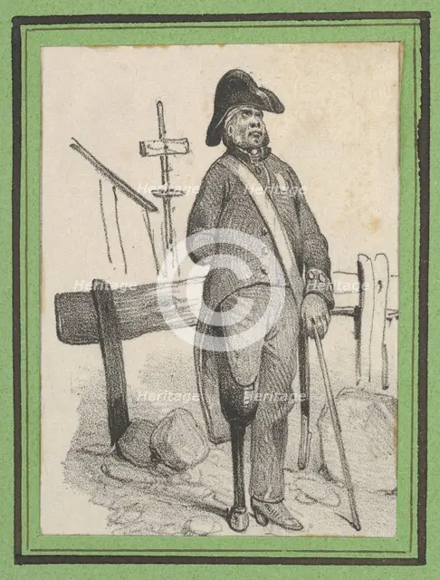 Soldier with a pegleg, mid-19th century. Creator: Victor Adam.