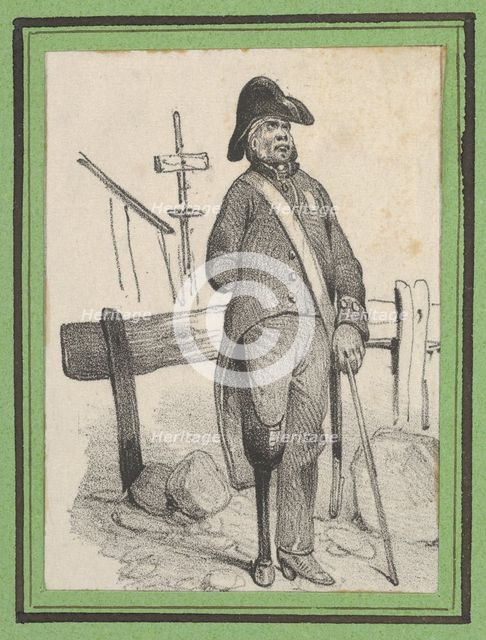 Soldier with a pegleg, mid-19th century. Creator: Victor Adam.