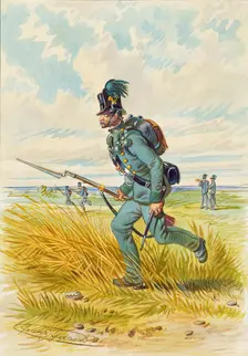 Soldier with bayonet, 1859. Creator: Franz Gerasch
