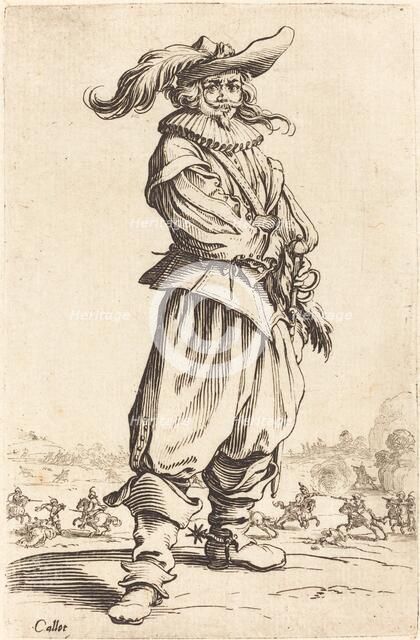 Soldier with Feathered Hat, c. 1620/1623. Creator: Jacques Callot.