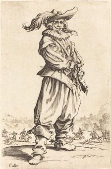 Soldier with Feathered Hat, c. 1620/1623. Creator: Jacques Callot