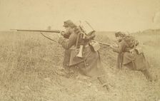 Soldier with Rifle and Bugle, 1880s-90s. Creator: Unknown