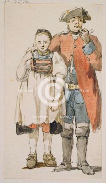 Soldier and girl, c1771-1772. Creator: Georg Melchior Kraus.