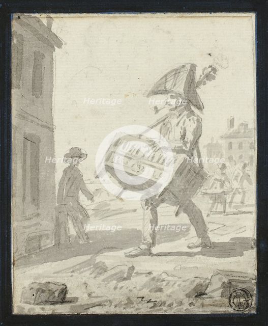 Soldier Carrying a Piece of Furniture, 1781/1823. Creator: Paul Grégoire.